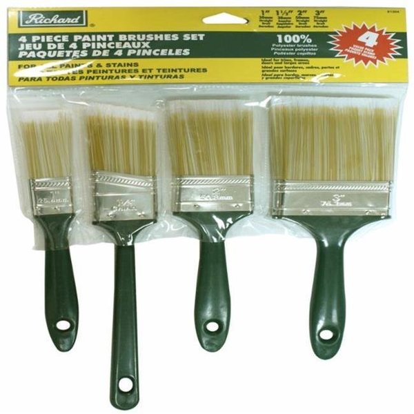 A Richard Tools A Richard Tools 81304 4 Piece Paint Brush 1in-1.50 in. Angular 2 & 3 in. 81304
